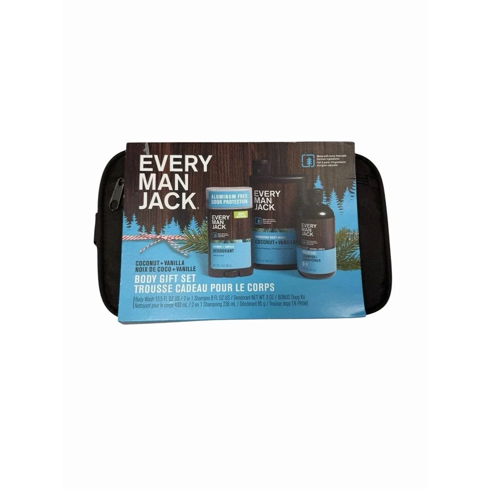 EVERY MAN JACK mens shower bathroom body gift set wash shampoo deodorant